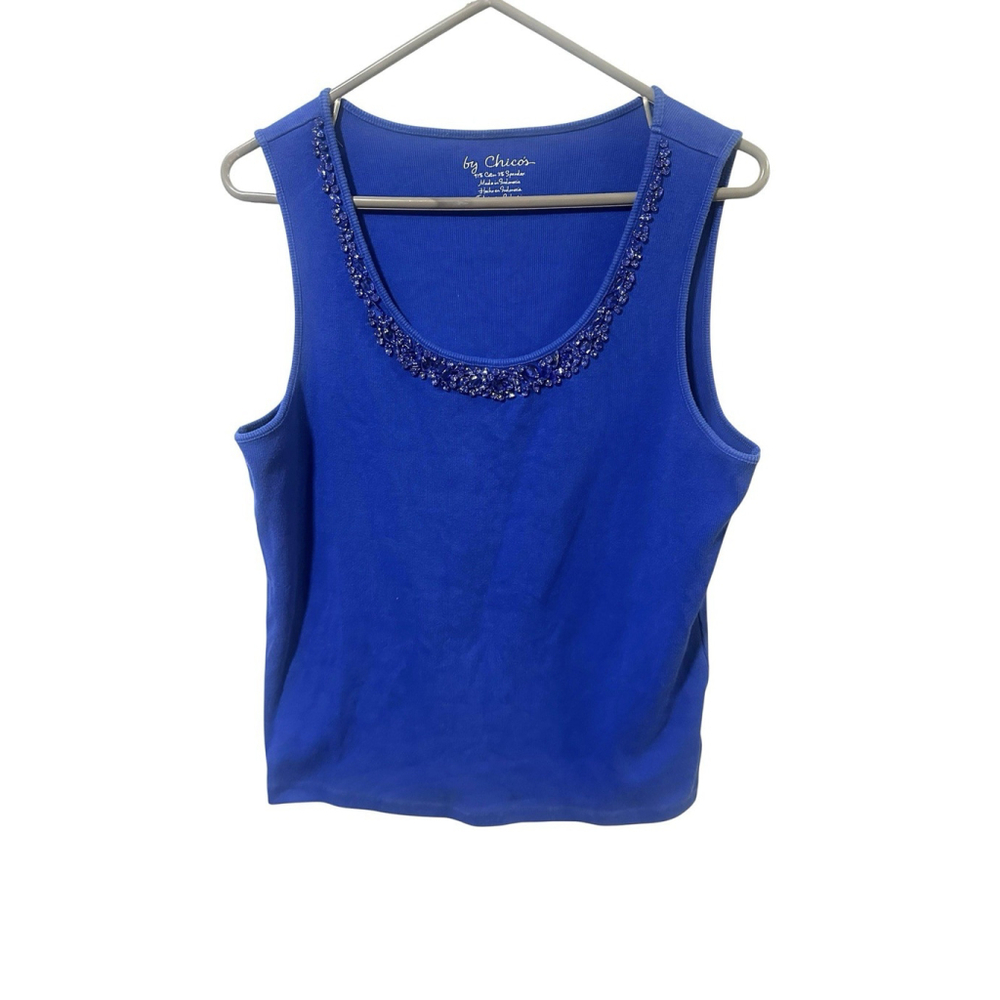Chicos Size 3/ Large Rhinestone Sparkle Blouse Tank‎